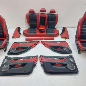 08-14 MERCEDES C63 AMG W204 INTERIOR PACKAGE W/ DOOR TRIMS RED & BLACK
