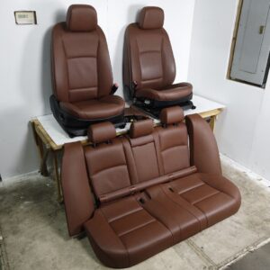 11-13 BMW 5 F10 FRONT & REAR SEATS PAIR BROWN W/ HEATED & MEMORY OEM 64K