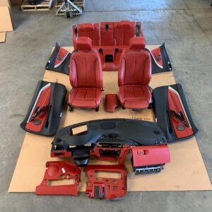 14-16 BMW 428i 435i COUPE COMPLETE RED INTERIOR DOOR PANEL DASH SEAT OEM LOT3316