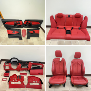 14-20 BMW F32 428 430 440 COUPE COMPLETE FULL SET RED LEATHER SEAT INTERIOR OEM