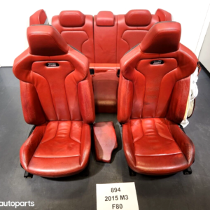 ✅ 15-18 OEM BMW F80 F30 Sedan RED Leather Interior Heated Seats SET *NOTE