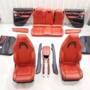 15-19 BMW X6M F86 INTERIOR PACKAGE SET RED SEATS CONSOLE DOOR PANELS LEATHER