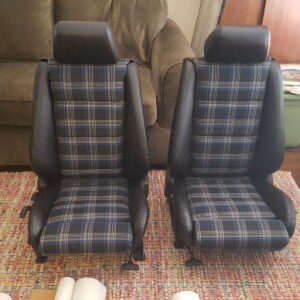 BMW E30 325e 325i 318 SPORT SEAT UPHOLSTERY KIT CENTERS GERMAN TARTAN PLAIDS