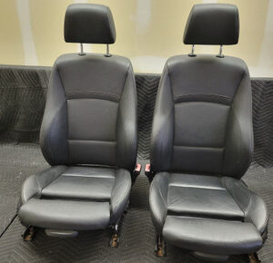 BMW E90 3-Series LCI Heated Leather Sport Seats Pair Black 52107246857