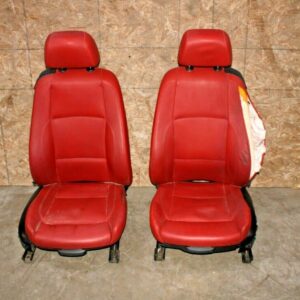 Convertible Red Leather Seat Set Front Seats OEM BMW E88 128i 135i