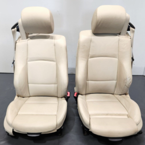 ✅ OEM BMW E93 Convertible Front Sport Heated Seats SET Beige w/ Seatbelts *NOTE