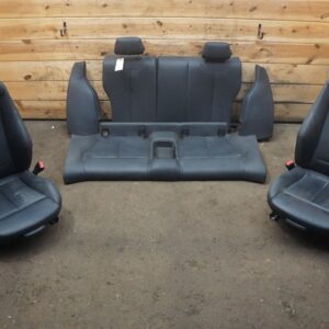 Set Front Rear Sport Seat Black Leather (LCSW) OEM BMW 2-Series 4-Series 2014-21